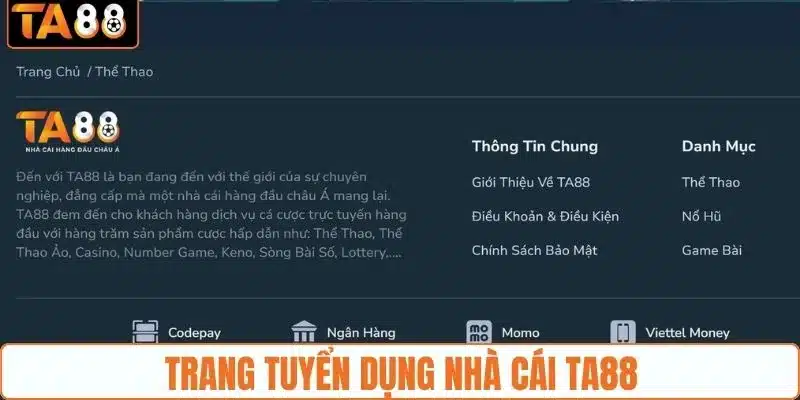 Trang tuyển dụng nhà cái TA88 Trang tuyển dụng nhà cái TA88